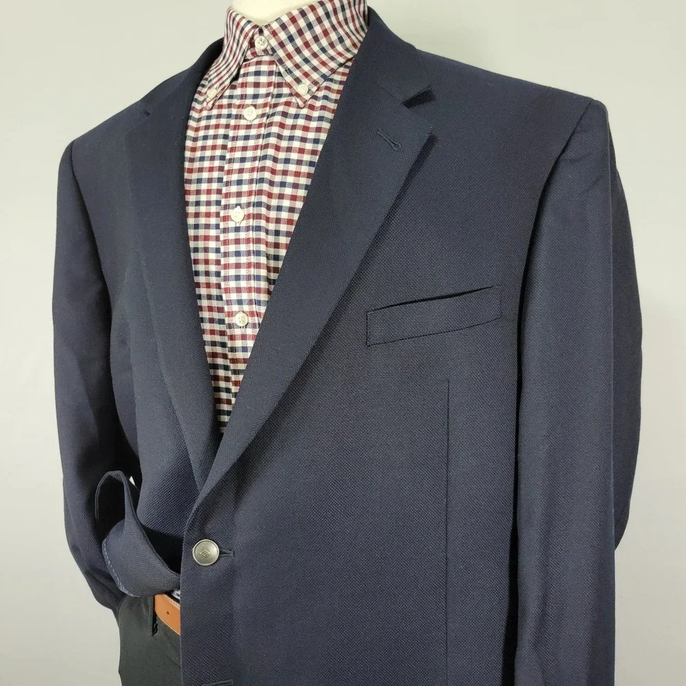 Joseph Abboud Men's Sport Coat Blazer Two Button Deep Navy Reda Super‎ 110s 50R